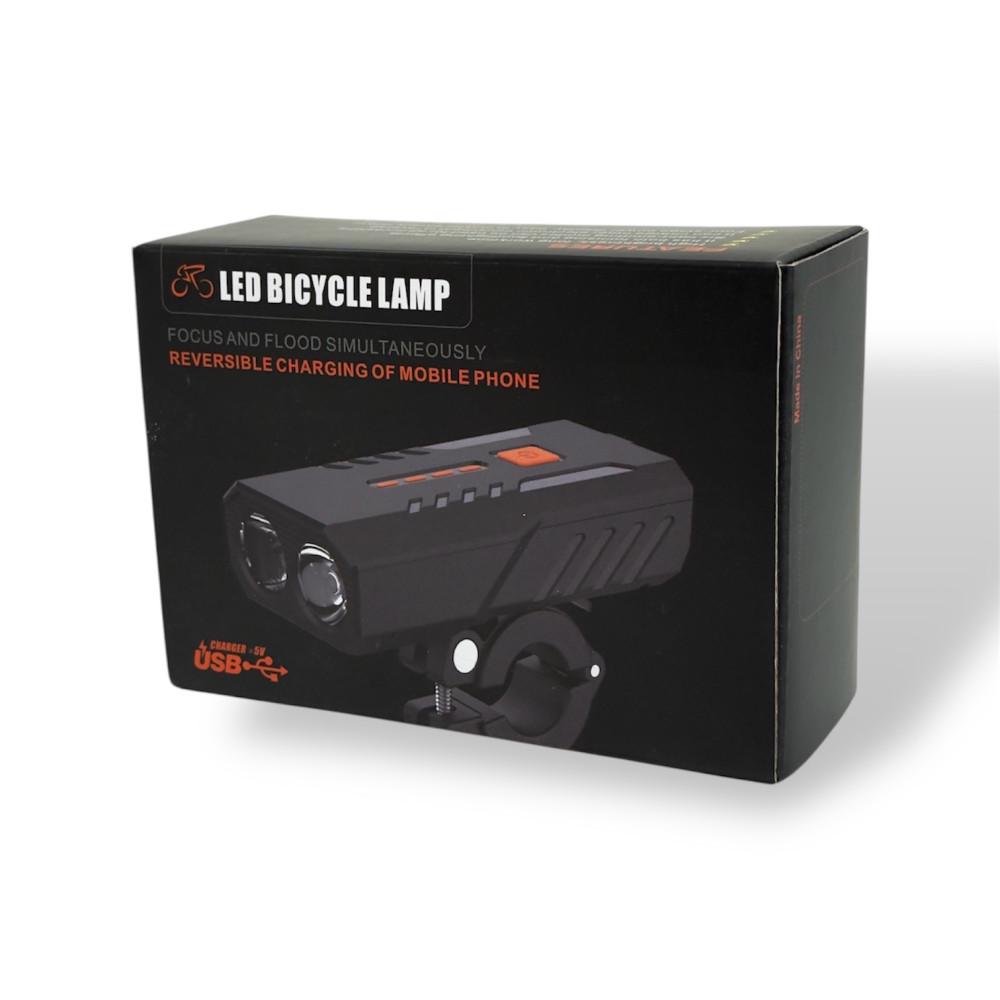 Фонарь велосипедный AU25 400Lm 2400 mAh и функция power bank type-C (AU25)