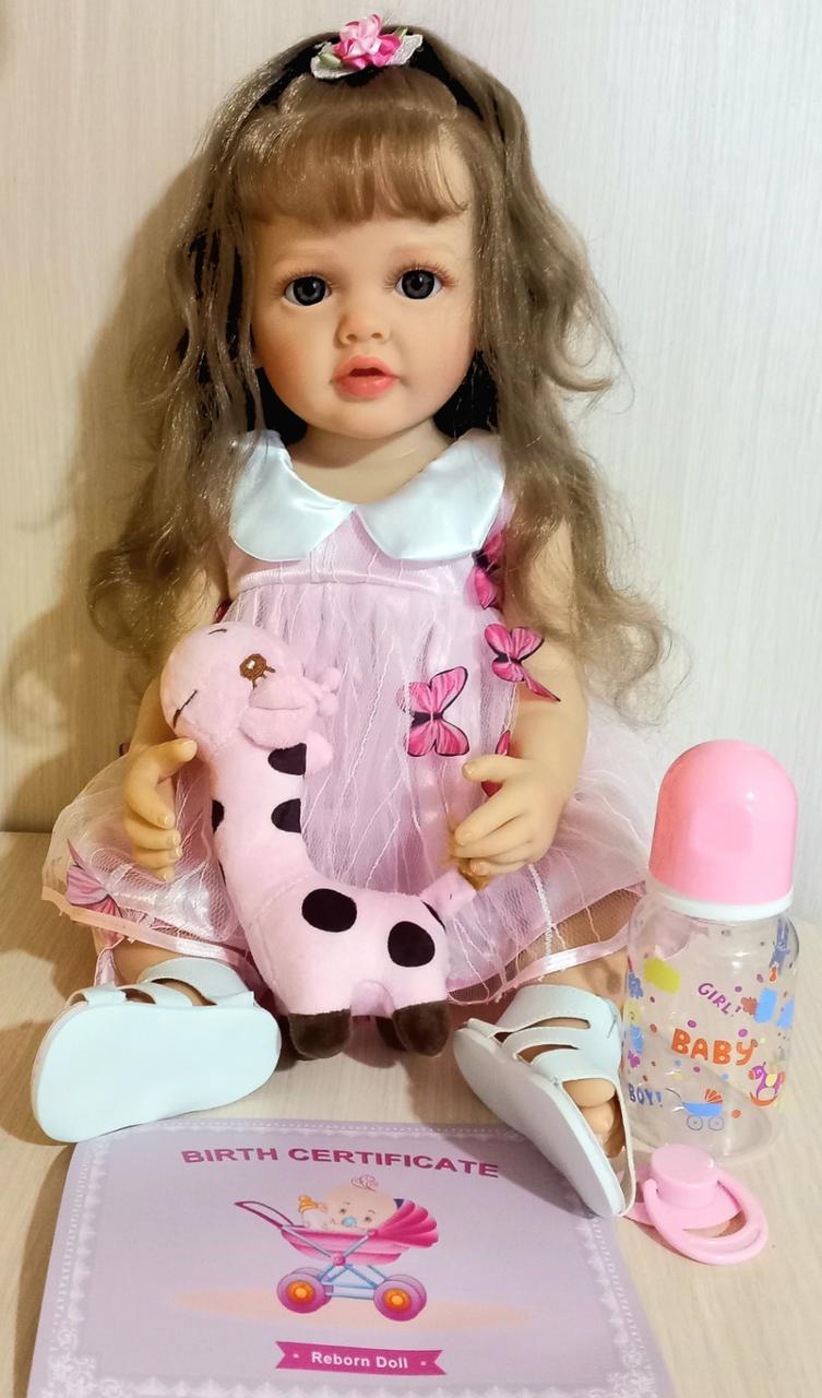 Кукла Reborn Адель винил-силиконовая с соской/бутылочкой/игрушкой 55 см (1961790915) - фото 6 Кукла Reborn Адель винил-силиконовая с соской/бутылочкой/игрушкой 55 см (1961790915) - фото 6