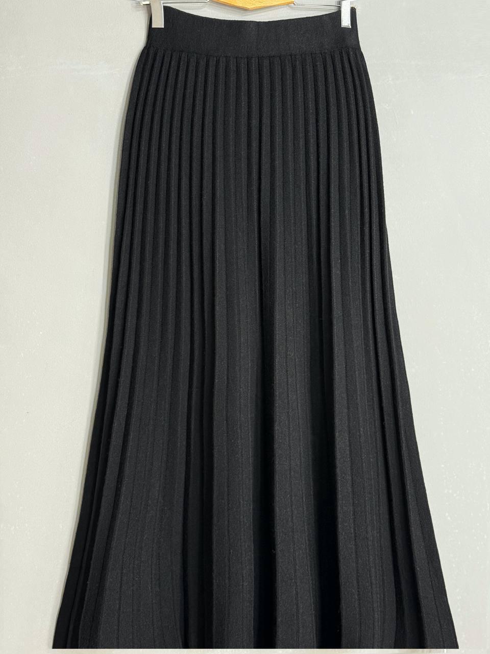 Юбка женская Accorddream 62313 вязаная плиссе миди на резинке OS Черный (5345)