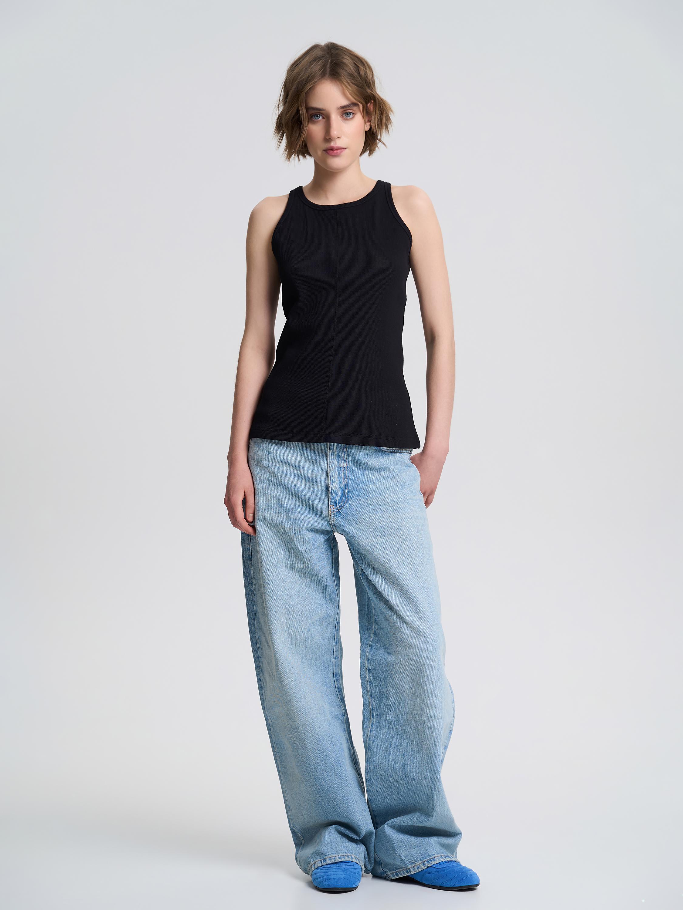 Майка женская в рубчик ROZA 240602 XL Черный (4824005715204) - фото 7