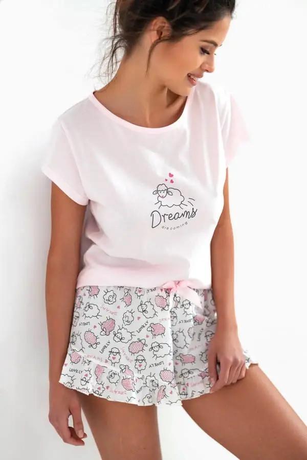 Пижама женская Sensis LAMB футболка/шорты с принтом хлопковая M Светло-розовый (2224672190) Пижама женская Sensis LAMB футболка/шорты с принтом хлопковая M Светло-розовый (2224672190)