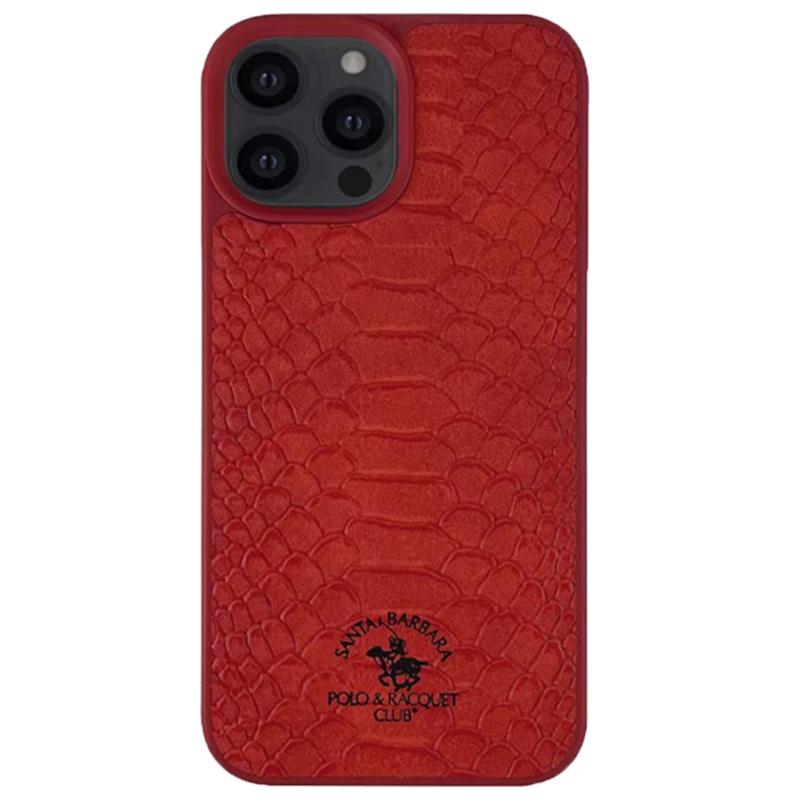 Кожаный чехол для iPhone 13 Pro Max Santa Barbara Polo Knight Красный