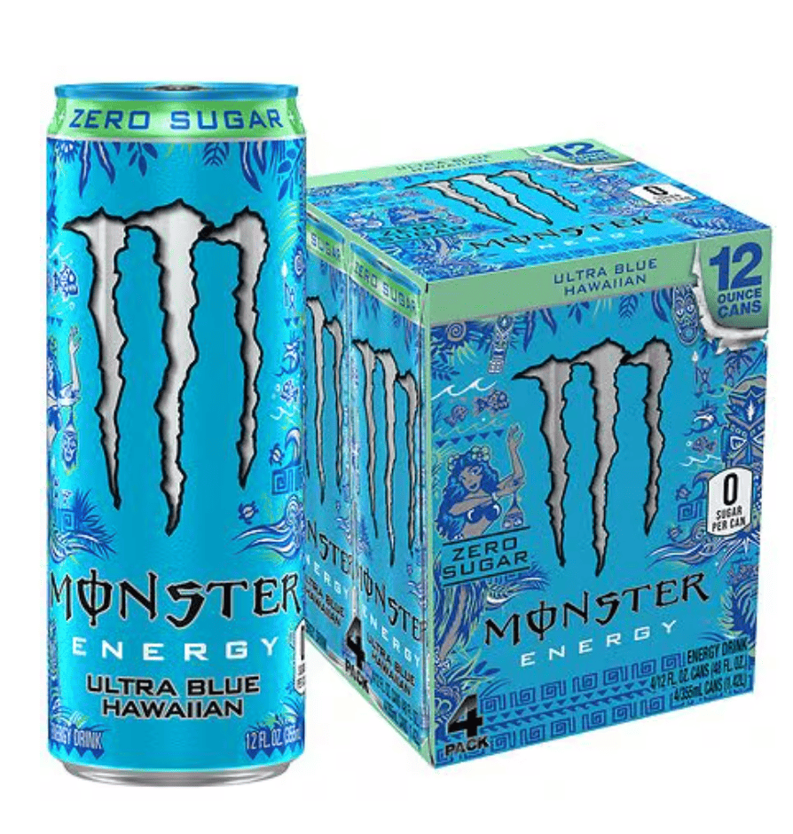 Энергетический напиток Monster Energy Ultra Blue Hawaiian Zero Sugar Energy Drink 4 шт. х 355 мл (3109106371)