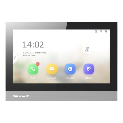 Видеодомофон с сенсорным дисплеем Hikvision DS-KH8380-WTE1/Flush 7" TFT 1024x600 Wi-Fi PoE Grey (38310292)