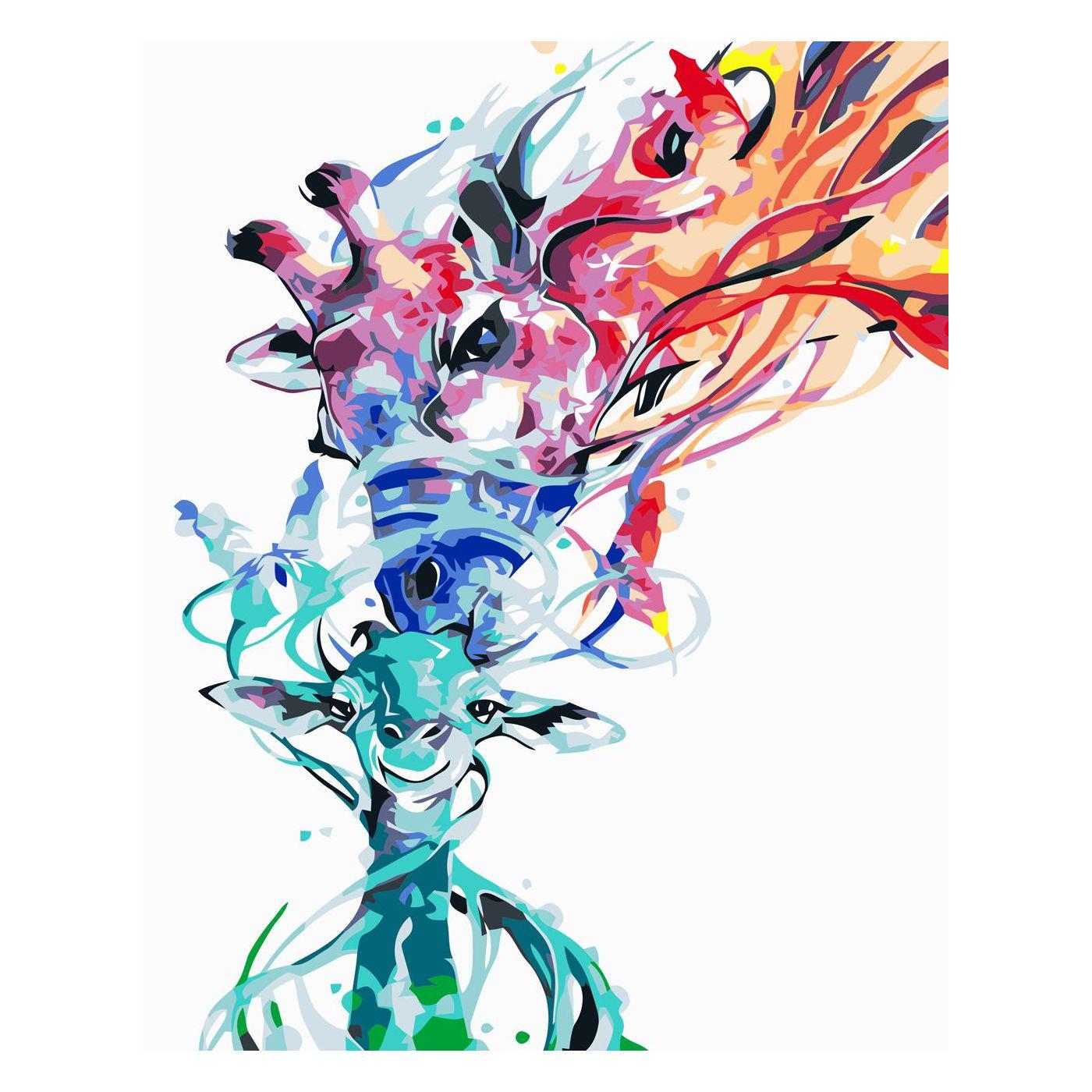 Картина по номерам Strateg Разноцветные жирафы 30х40 см (SV-0007)