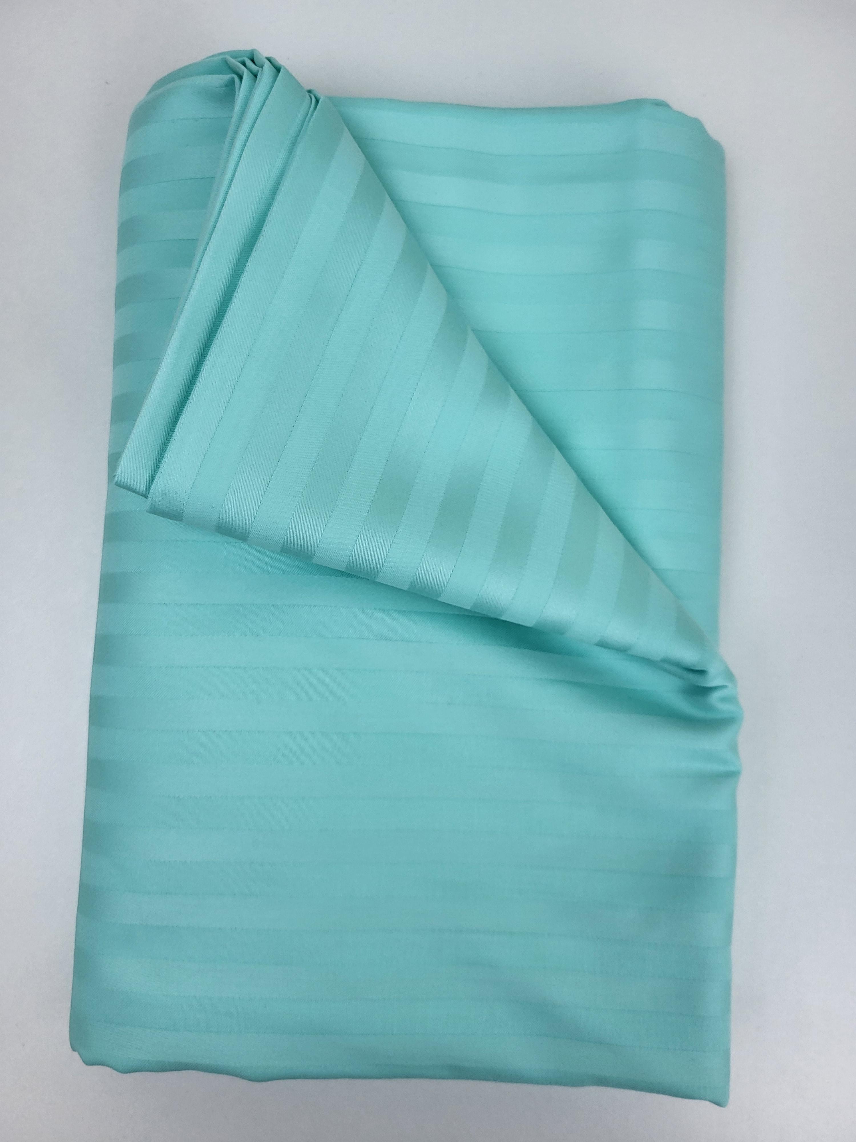Простынь на кровать из сатина страйп 145х220 см Голубой (1510) - фото 3