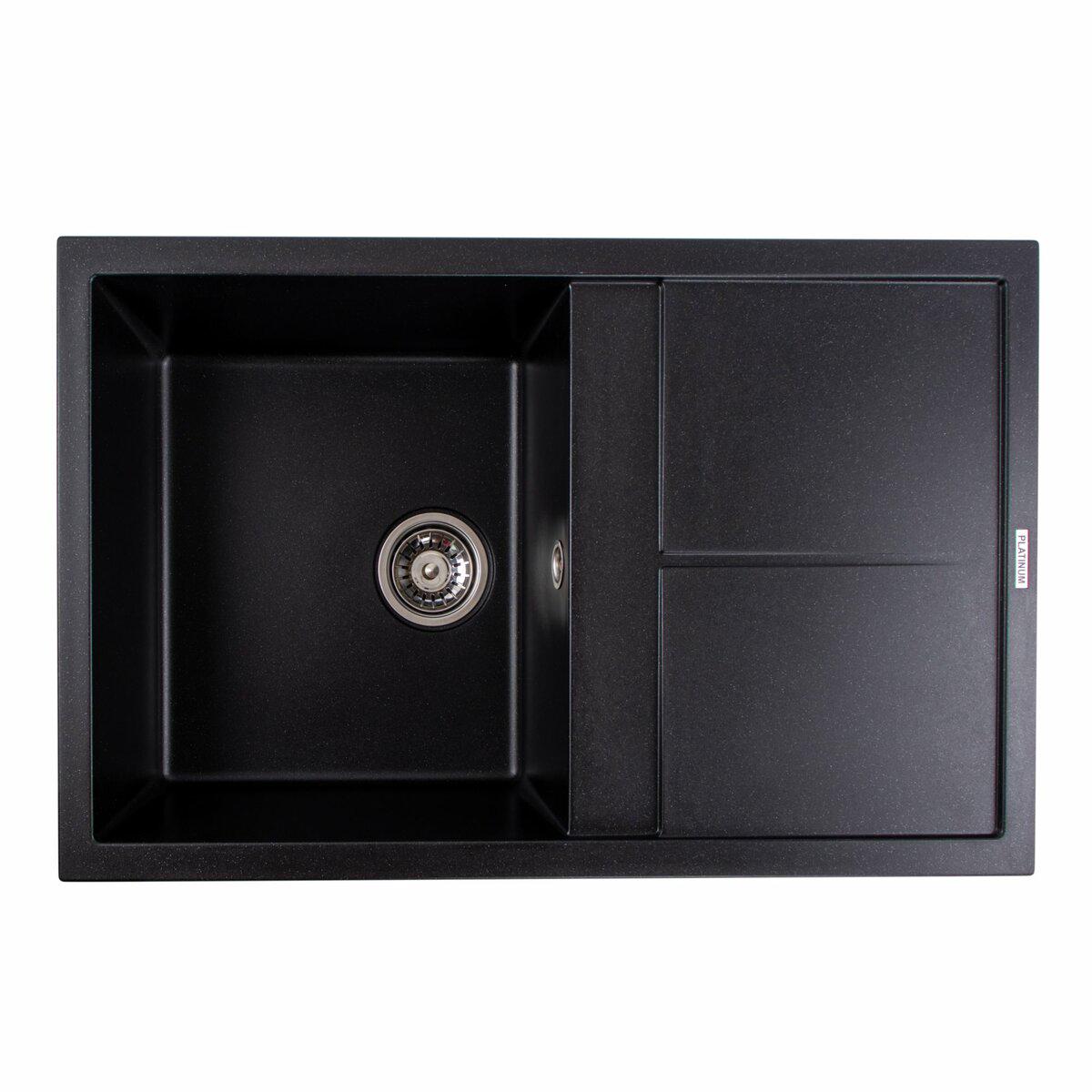 Мойка для кухни гранитная Platinum 7950 Selena Черный металлик (PLTM-SP000034934)