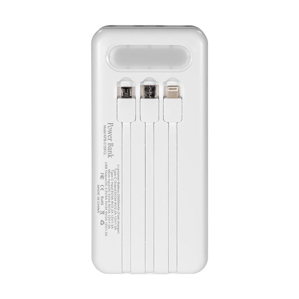 Повербанк Kraft KPB-2120FCL 22.5W QC 3.0 20000 mAh White (43-00053) - фото 4