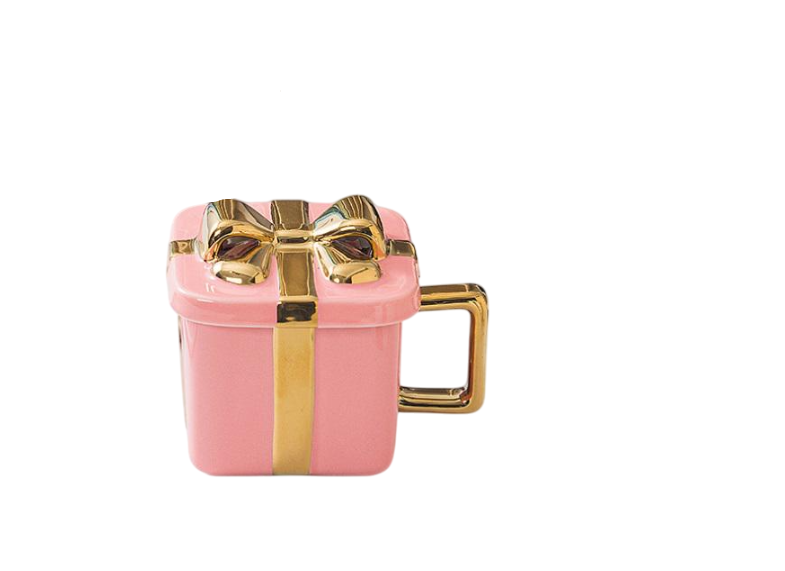 Чашка з кришкою новорічна 14620 400 мл Рожевий (4981799)