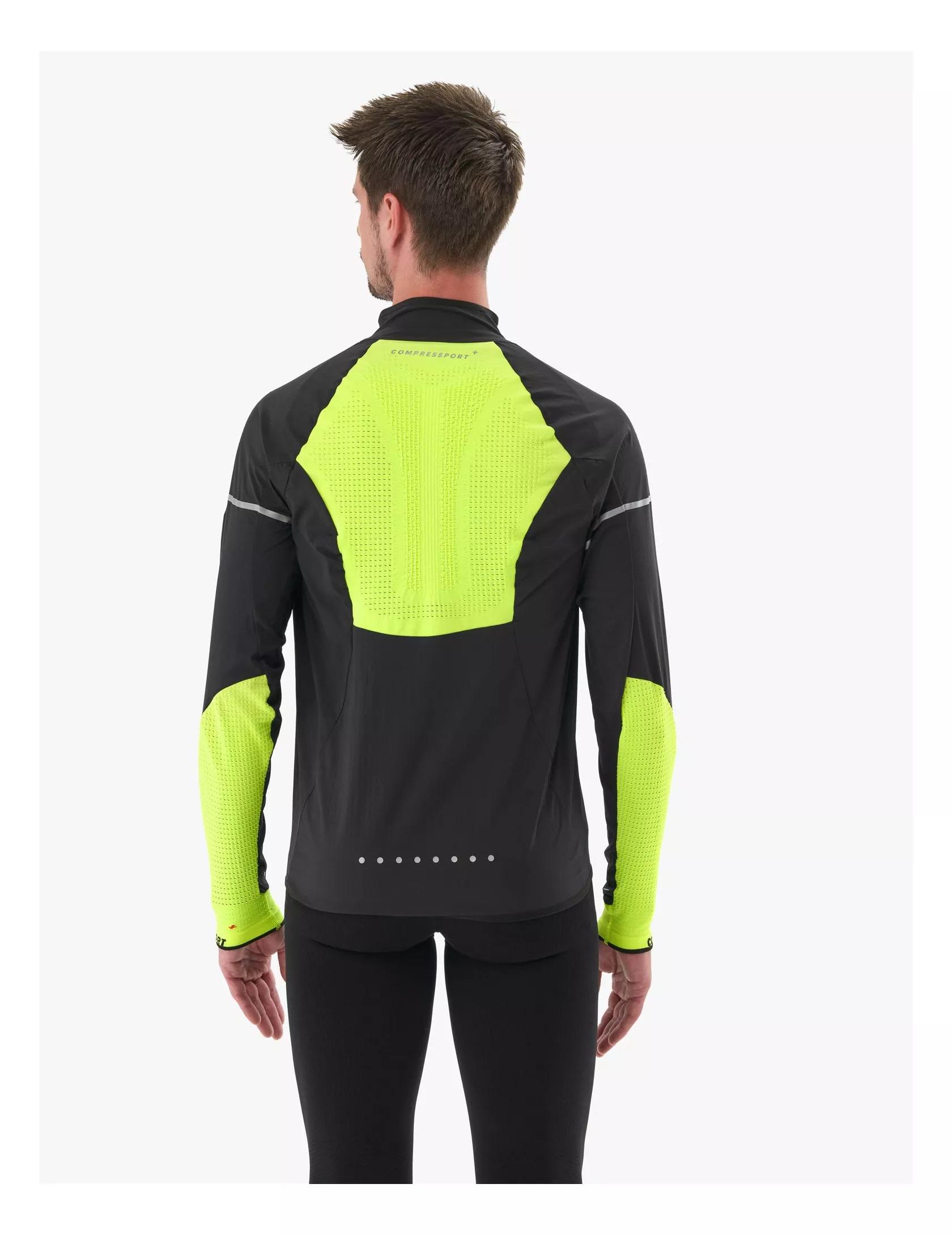 Куртка Compressport Hurricane Windproof Jacket M Flash Black/Fluo Yellow (19100677) - фото 5