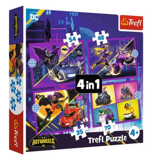 Пазл Trefl Знайомство з Бетменом 34658 4в1 в коробці (5900511346589)