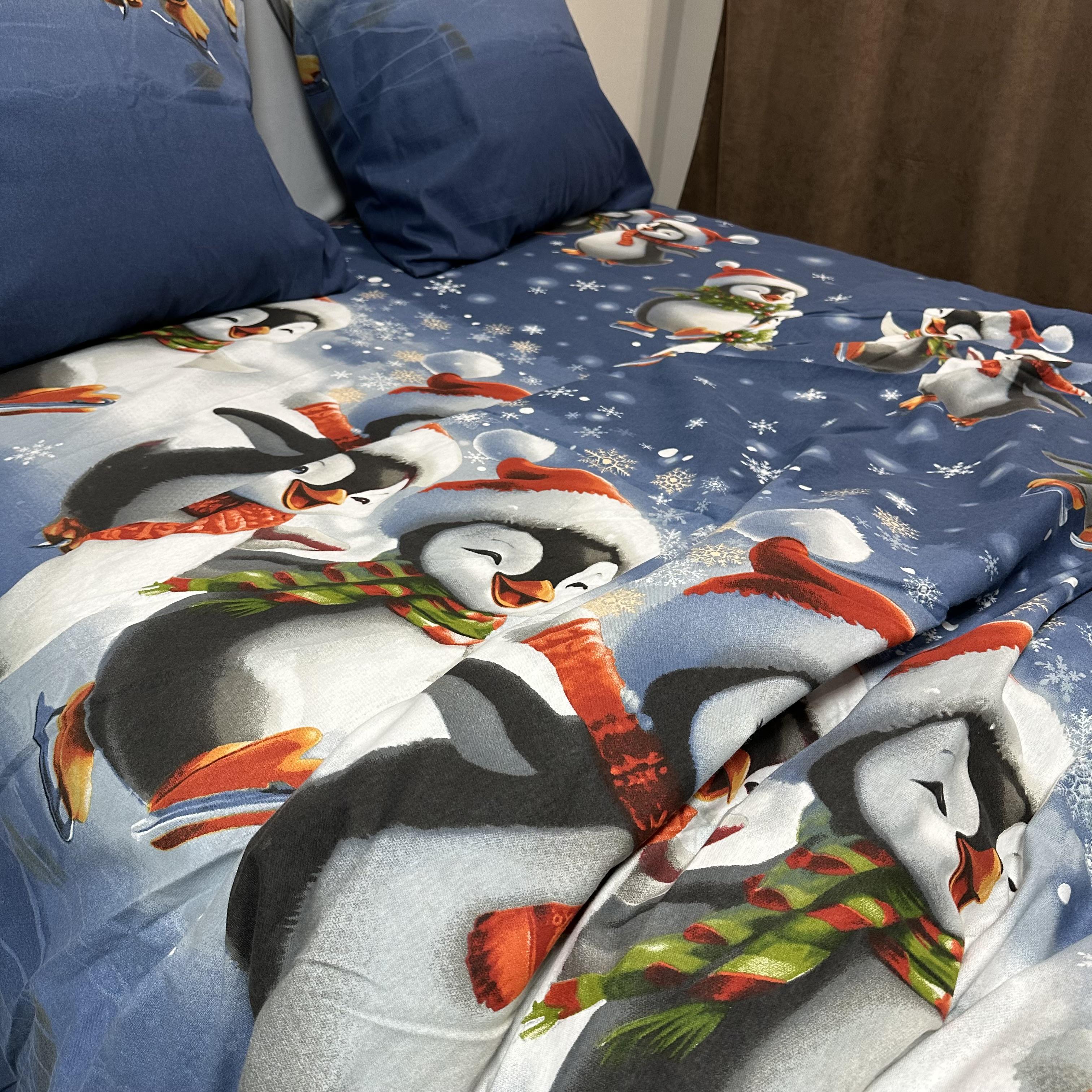 Комплект постільної білизни байкова Зимовий євро Синій (байка 6-3) - фото 10 Комплект постільної білизни байкова Зимовий євро Синій (байка 6-3) - фото 10