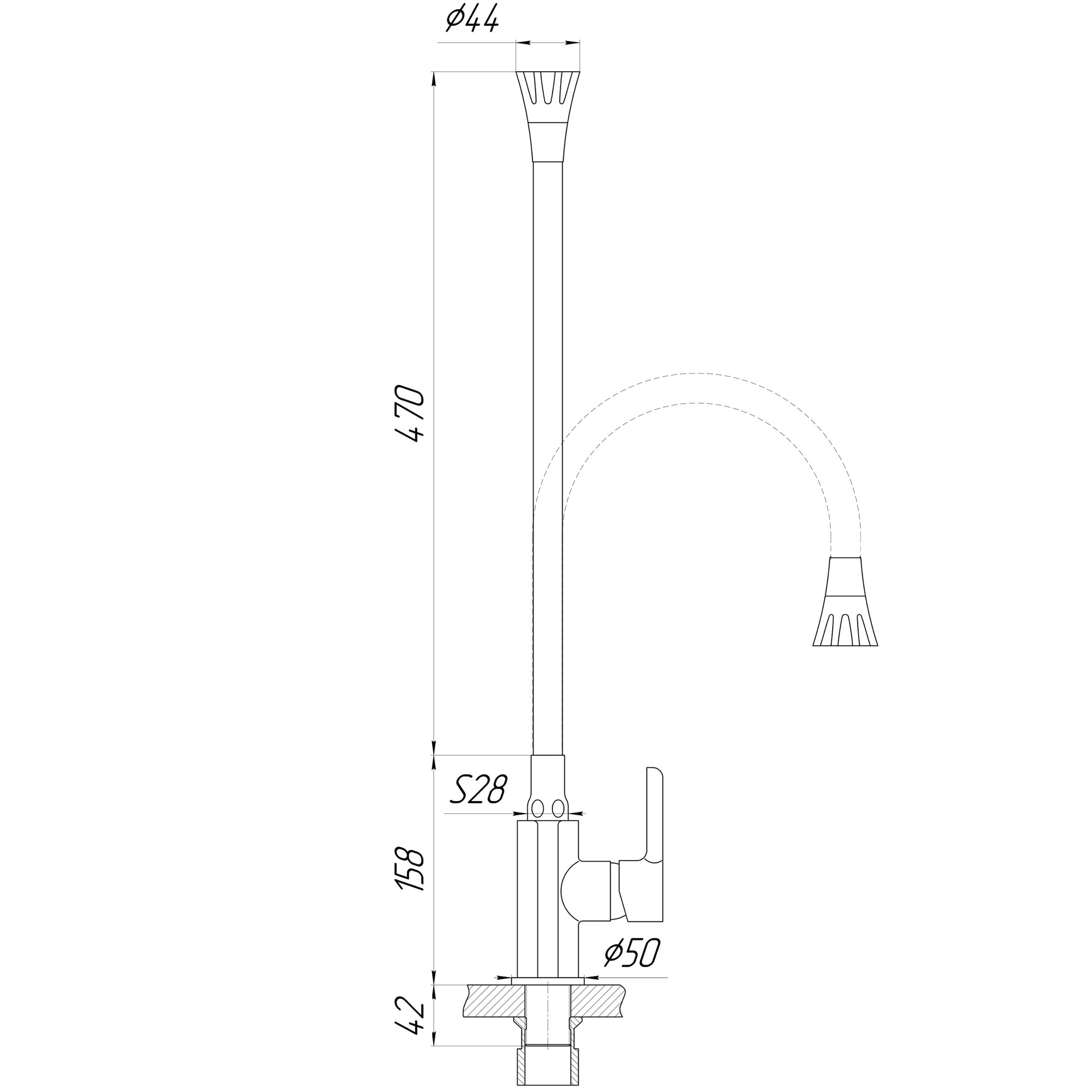Смеситель для кухни DOMINO PRESTIGE DPS-203SA-B01 - фото 2 Смеситель для кухни DOMINO PRESTIGE DPS-203SA-B01 - фото 2
