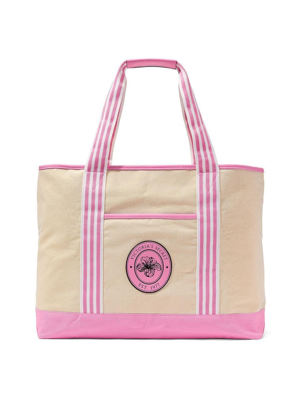 Женская сумка шопер Victoria's Secret Canvas Tote Бежевый (2251561632)