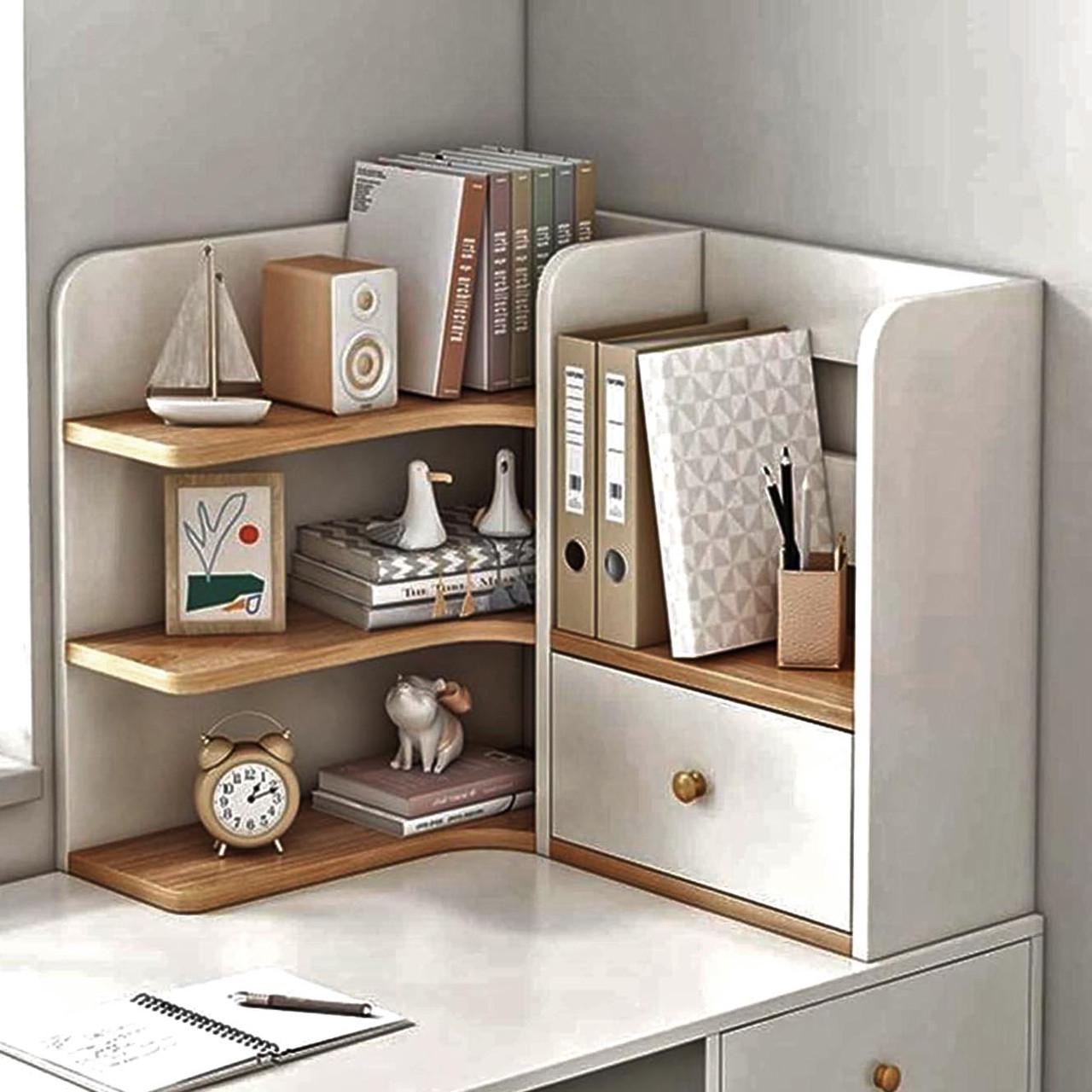 Полка-надстройка настольная из дерева Лаксин зефир-сиена (АКД-00772005)