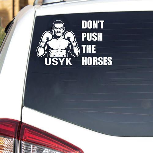 Наклейка на авто Don't push the horses Усик 30х20 см Белый
