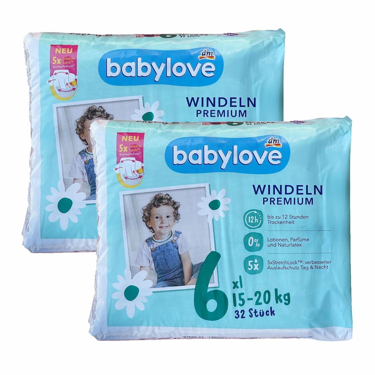 Підгузки дитячі Babylove Premium 6 XXL 15-20 кг 64 шт. (2301031490)