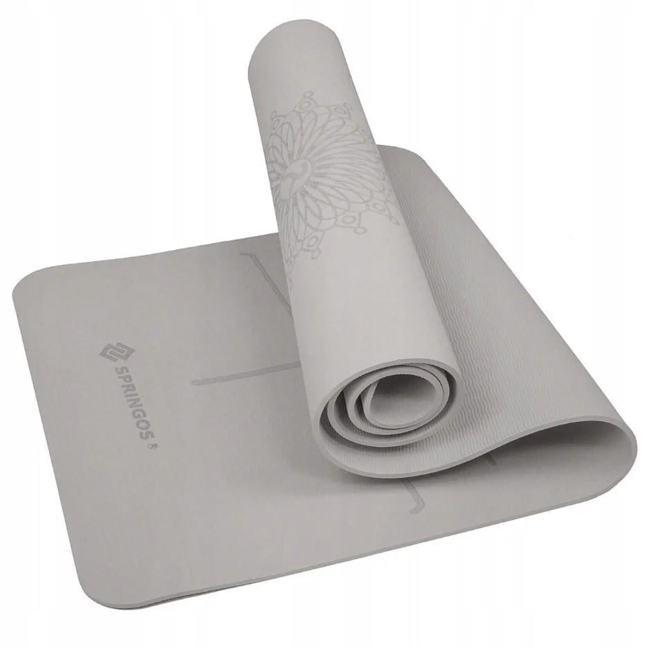 Коврик для фитнеса Springos TPE 6 мм Grey (23106)