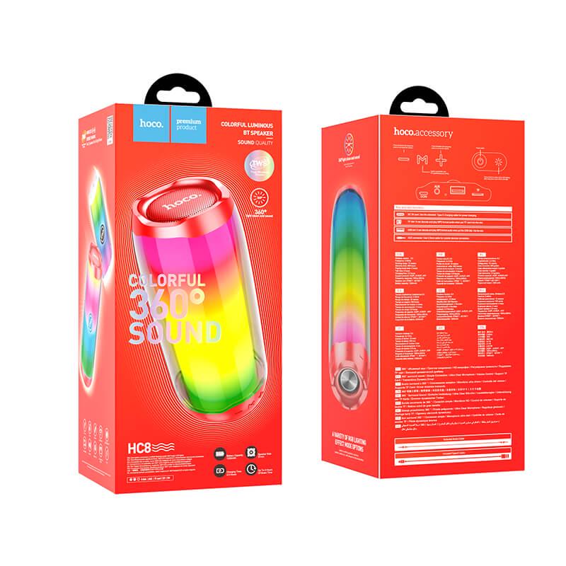 Портативная колонка Hoco Pulsating colorful luminous HC8 Red (b9c085a0) - фото 3