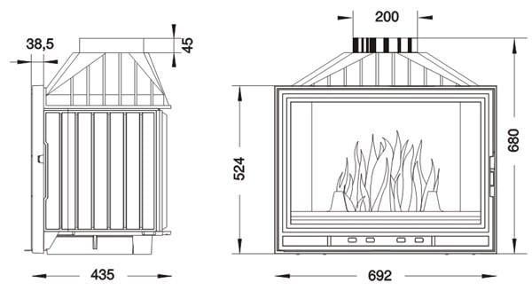 Каминная топка UNIFLAM 700 OPTIMA ECO с шибером 12 кВт (9276047) - фото 3