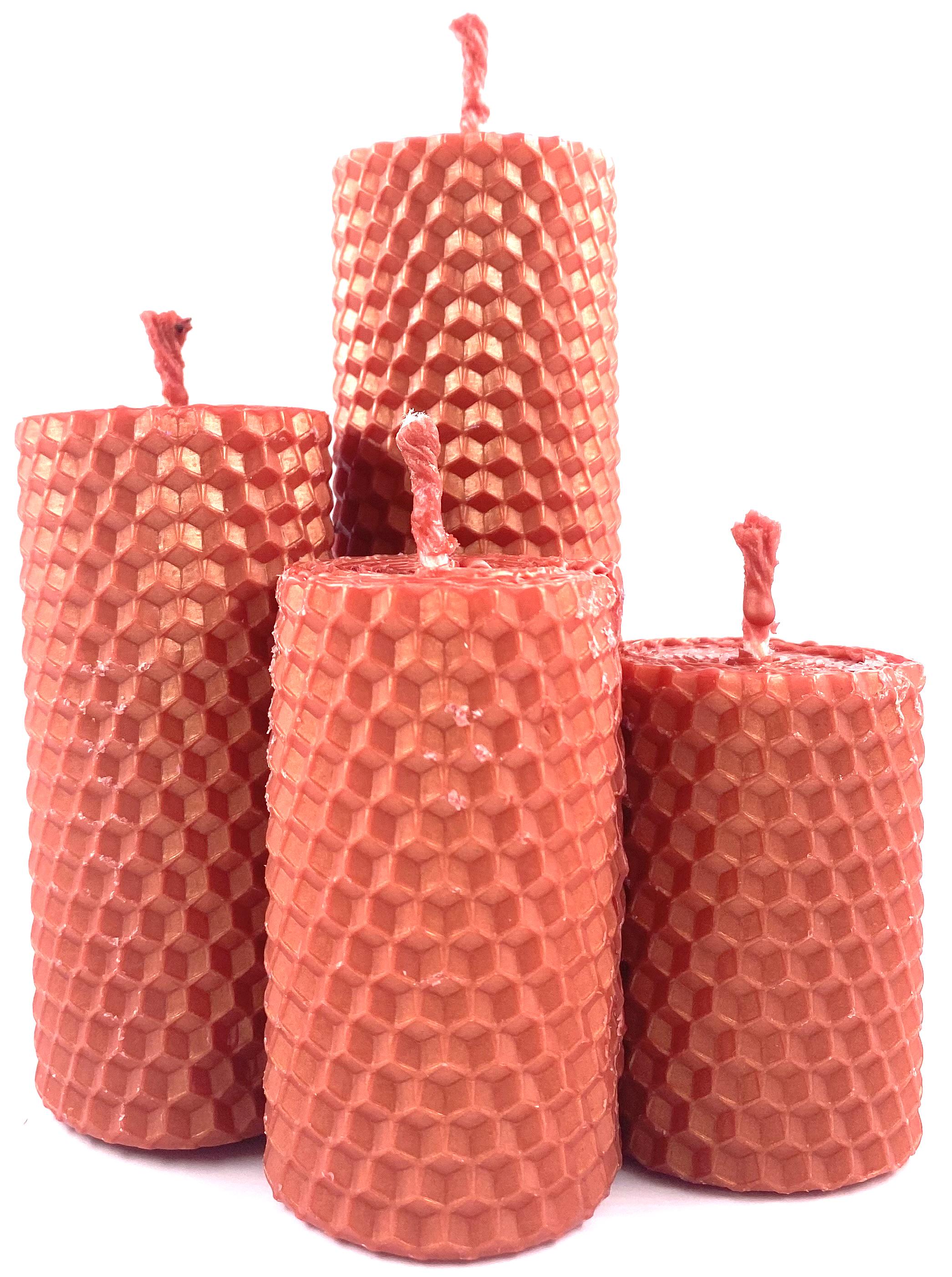 Набор 4-х декоративных свечей из натуральной вощины Медный (1852)