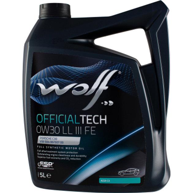 Моторное масло WOLF OfficialTech LL III FE C2/C3 SN 0W-30 5 л (1044344)