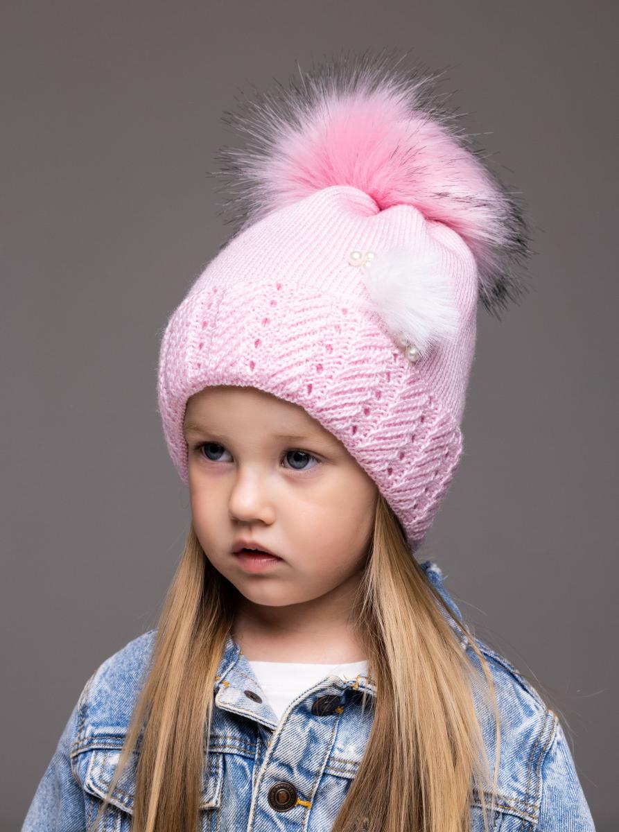Шапка детская зимняя Alex Баттерфляй 44-48 см Светло-розовый