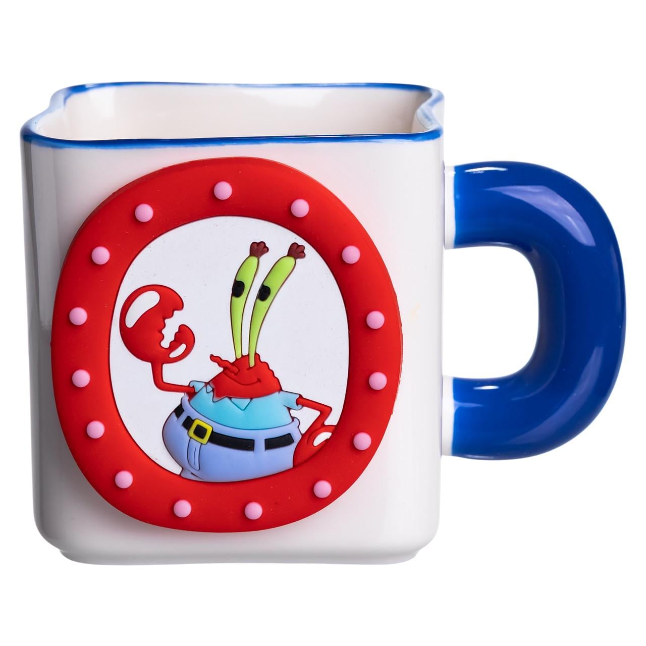 Чашка фарфоровая Light House LG-30163 BL Мистер Крабс с красным медальоном на магните 500 мл Белый