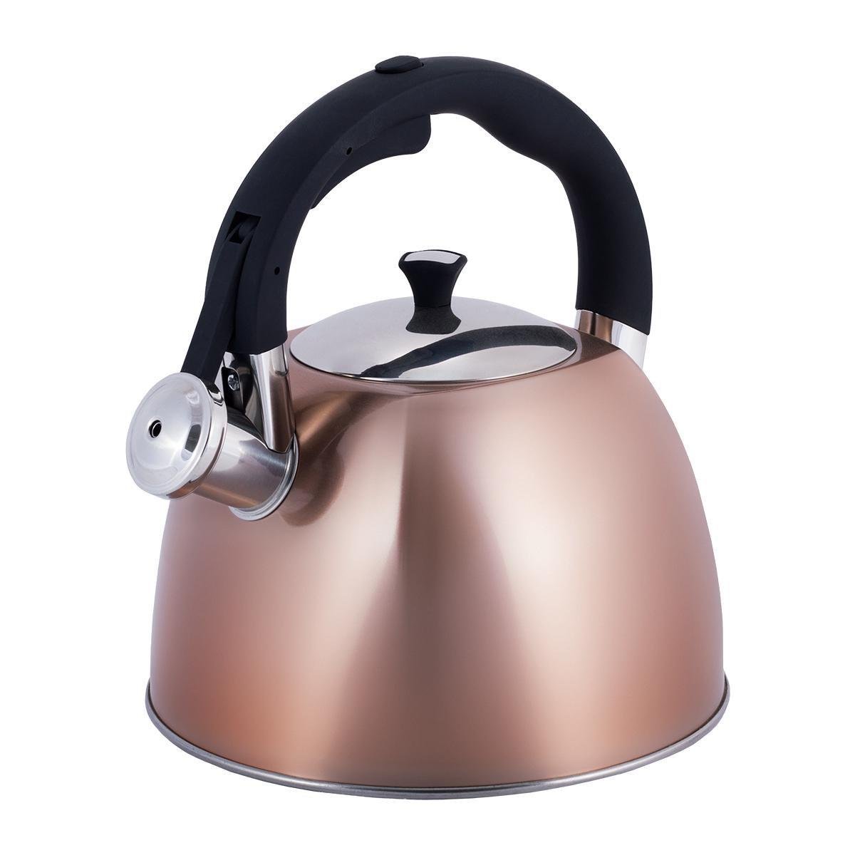 Чайник Kamille из нержавеющей стали со свистком 3 л Бронзовый (22412245) - фото 5 Чайник Kamille из нержавеющей стали со свистком 3 л Бронзовый (22412245) - фото 5