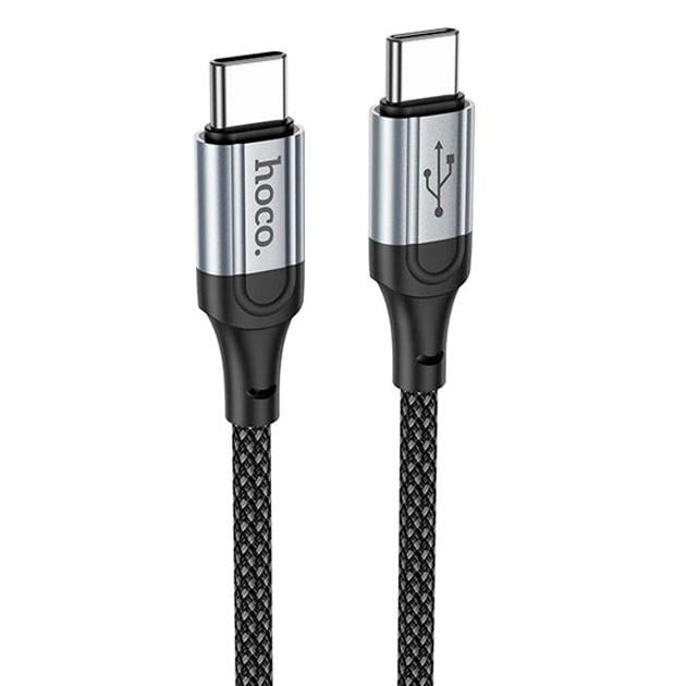 Кабель Hoco X102 Type-C to Type-C 3A 1 м NYLON aluminum CONNECTORS 60 W Black (600951)