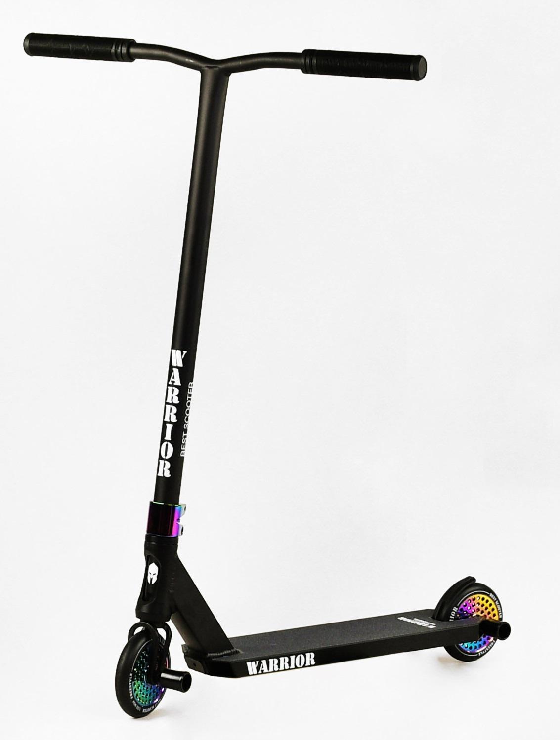 Самокат трюковый Warrior Hic-система пеги алюминиевый диск/дека колеса PU Black/Red (112767)