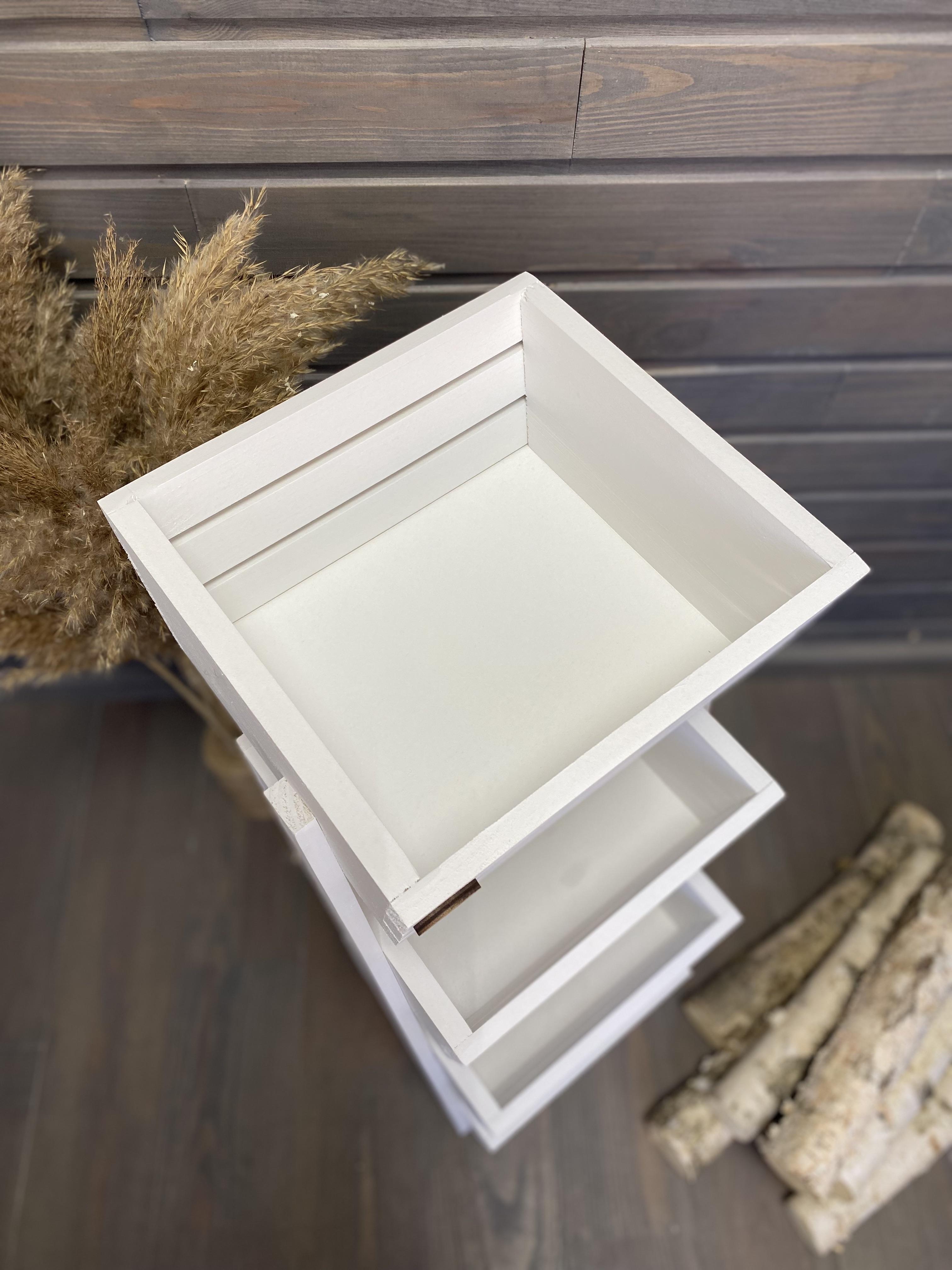 Ящик-стелаж для овочів/фруктів дерев'яний 4 яруси Білий (211) - фото 7 Ящик-стелаж для овочів/фруктів дерев'яний 4 яруси Білий (211) - фото 7