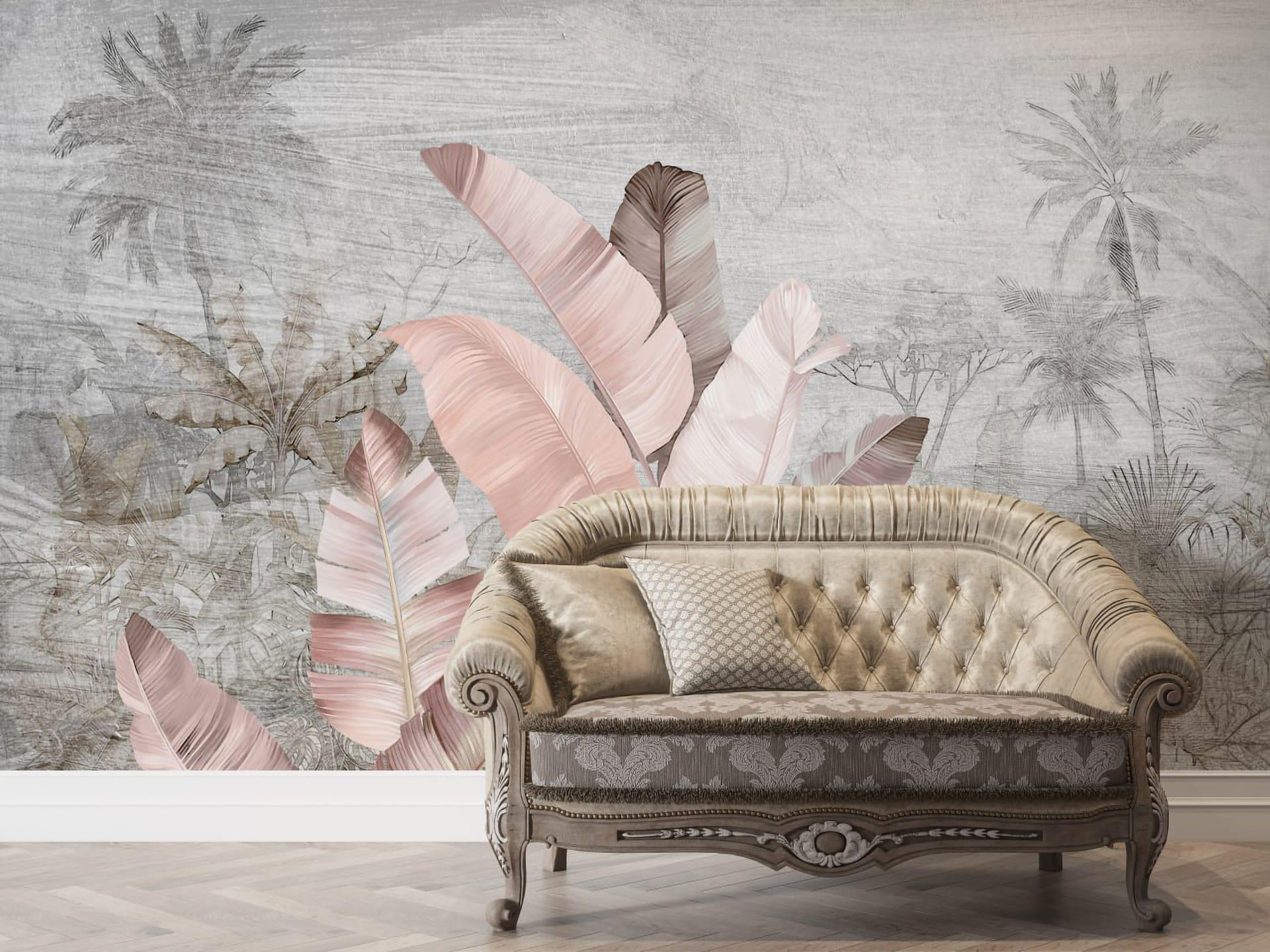 Фотообои флизелиновые Styleo Print-walls Розовые листья 012 300х200 см (Pw-012)