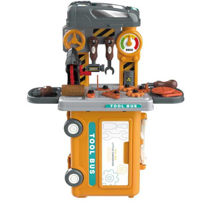 Игрушечный стол-трансформер Fun Game 8072 с набором инструментов Оранжевый (1690698622)