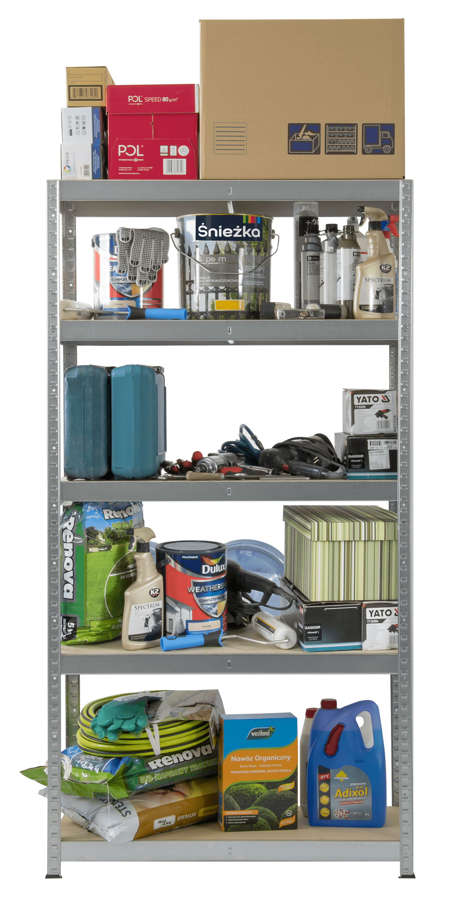 Стелаж StahlPro Pure 1800x900x450 мм металевий оцинкований 5 полиць ХДФ - фото 4