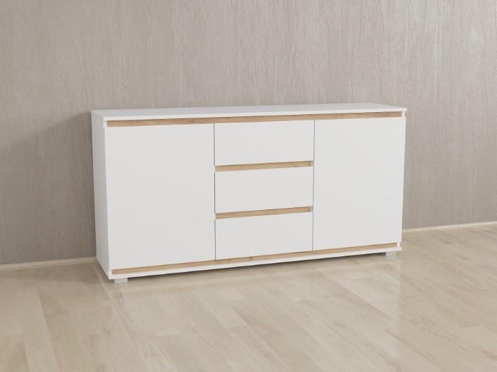 Комод Forte Mikkel 1502x759x390 мм Белый/Дуб крафт планки (id27/Б3-white-plnk-kraft) - фото 2 Комод Forte Mikkel 1502x759x390 мм Белый/Дуб крафт планки (id27/Б3-white-plnk-kraft) - фото 2