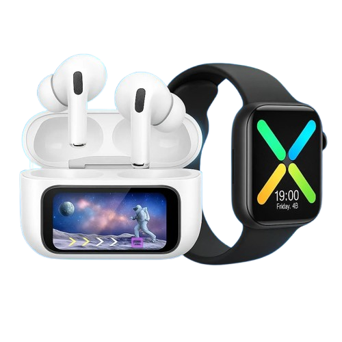 Наушники беспроводные A10 Pro с дисплеем и умные часы Smart Watch T500