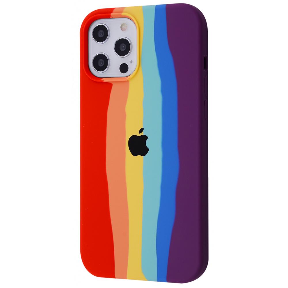 Чехол с мягкой подкладкой PRC Rainbow Silicone Case iPhone 12 Pro Max pride Разноцветный