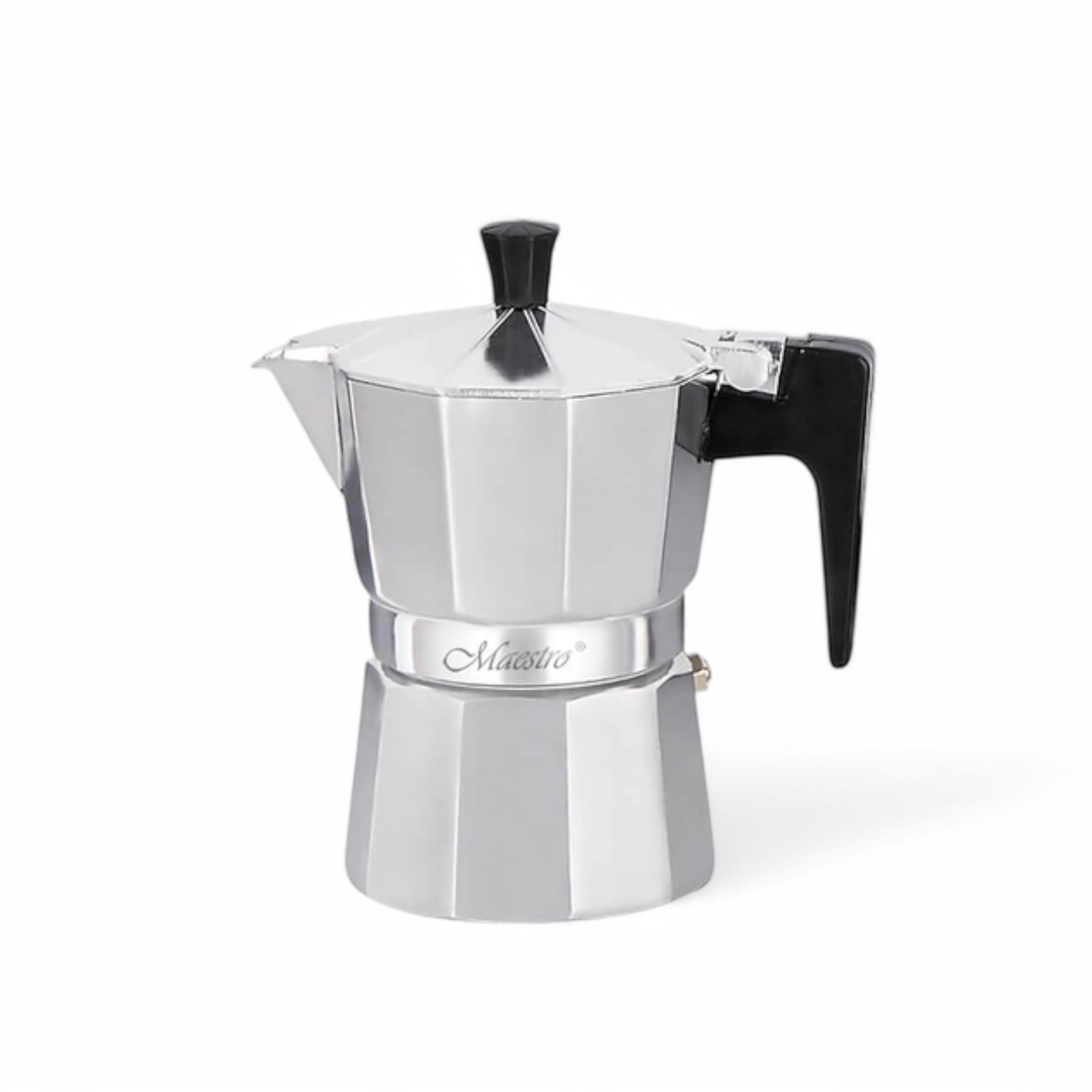 Кофеварка гейзерная Espresso Moka Maestro MR-1666-6 на 6 чашек алюминиевая 300 мл Silver (G_MR1666/6Silver)