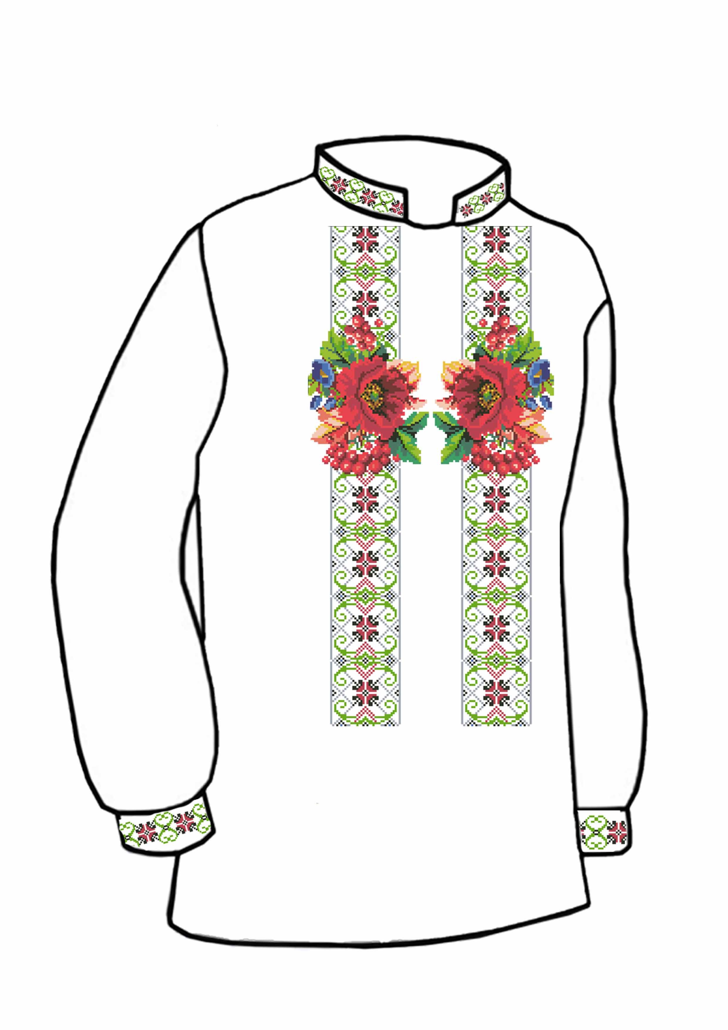 Заготовка для вишивки нитками або бісером сорочка СЧ-42 домоткане полотно Заготовка для вишивки нитками або бісером сорочка СЧ-42 домоткане полотно