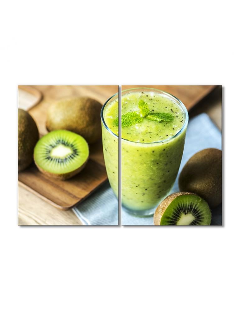 Картина модульная Смузи из киви 2 модуля 70x105 см