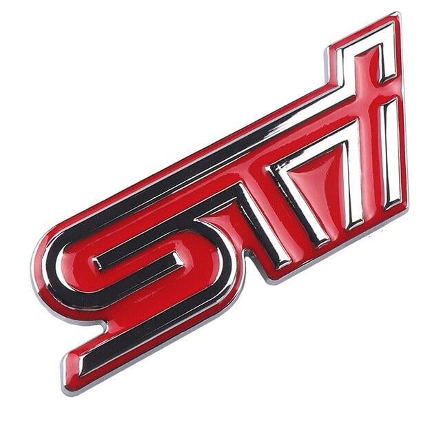 Эмблема STI на заднюю часть Subaru металл Красный/Хром (1672763895)
