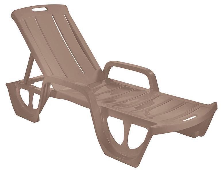 Шезлонг-лежак откидной Keter Florida с подлокотниками 190х66х30 см Бежевый (CNT00012551)