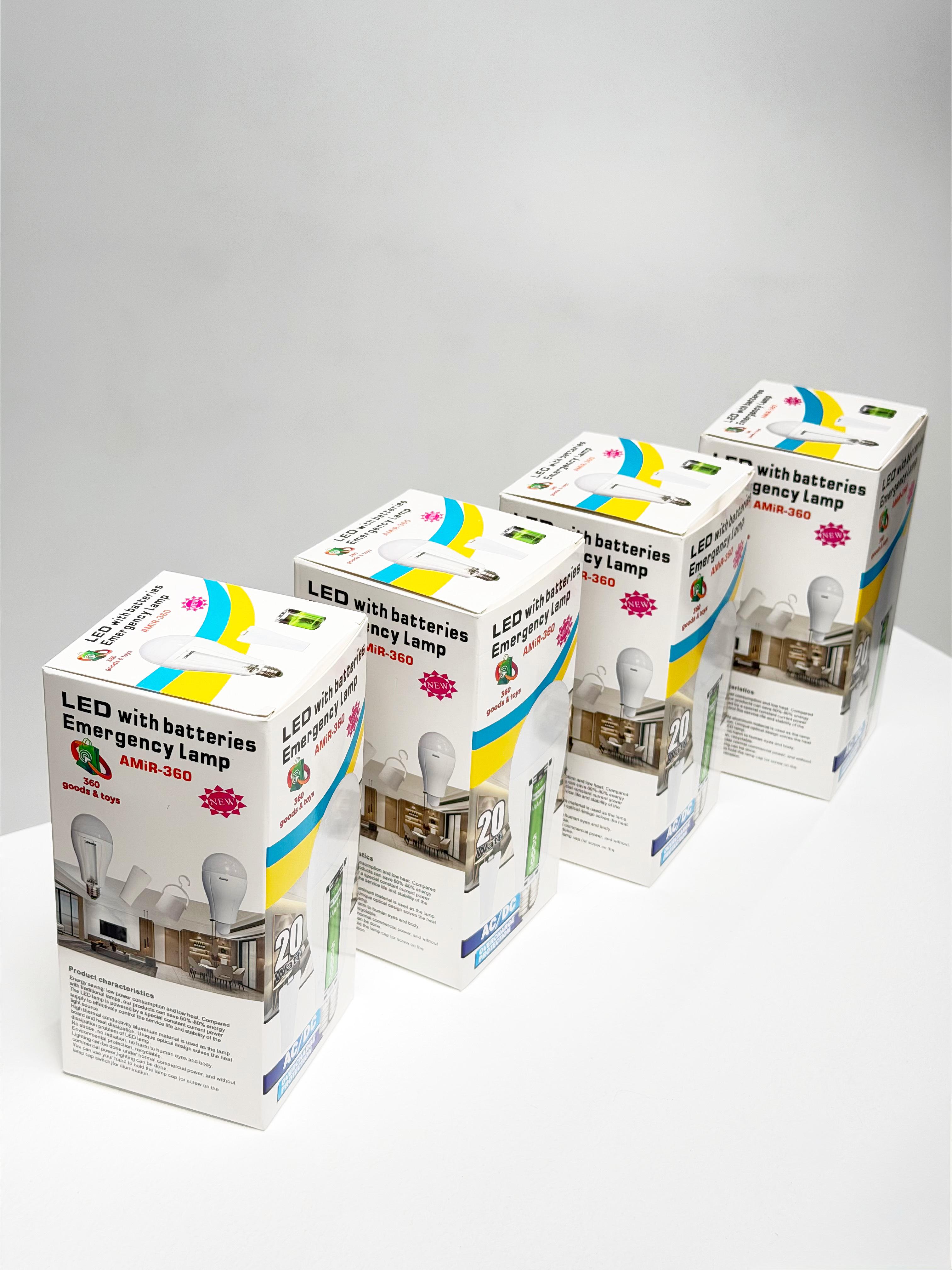 Світлодіодна лампа AMIR-360 20 Вт з акумуляторами E27/E14 (JM-548) - фото 5 Світлодіодна лампа AMIR-360 20 Вт з акумуляторами E27/E14 (JM-548) - фото 5