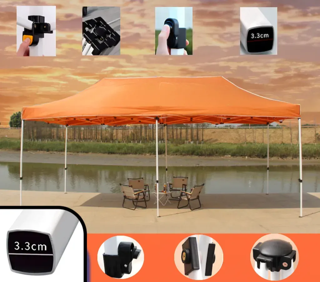 Палатка раздвижная усиленная 3x6 м Оранжевый (sh36orangusil) - фото 6