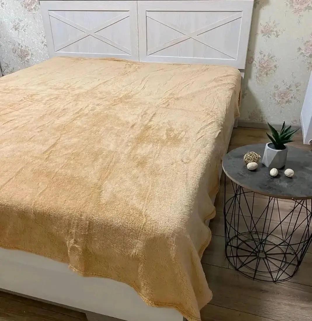 Плед покрывало микрофибра Colorful Home однотонный полуторный 150х200 см флис Кремовый (31768585)
