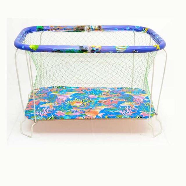 Манеж Рыбки прямоугольный мягкое дно крупная сетка Blue (29806)