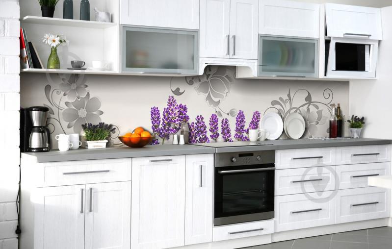 Скинали на кухню Zatarga «Гиацинтовый сон» 600х2500 мм виниловая 3Д наклейка кухонный фартук самоклеящаяся