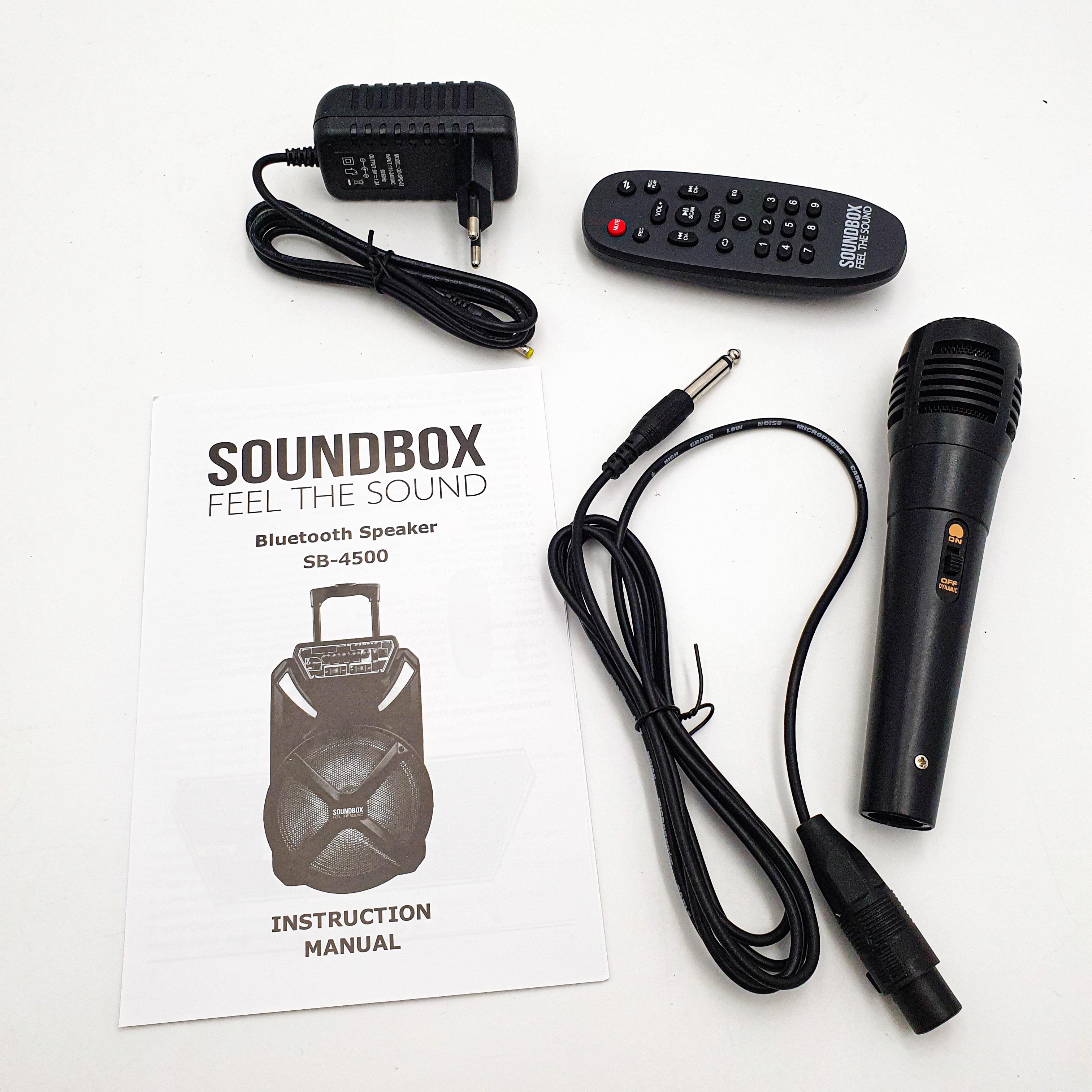 Акустична система USB FM SOUNDBOX SB-450 150W Bluetooth 12" у валізі з мікрофоном і пультом (76556285) - фото 9