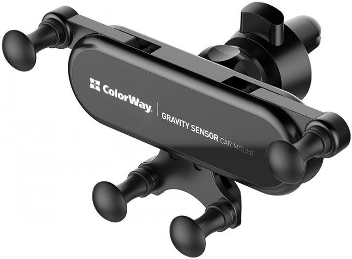 Автотримач для телефона ColorWay Gravity Sensor Holder Black (CW-CHG11-BK)